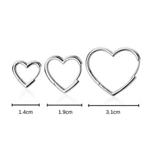 Carregar imagem no visualizador da galeria, Brincos Argola Coração - Prata 925